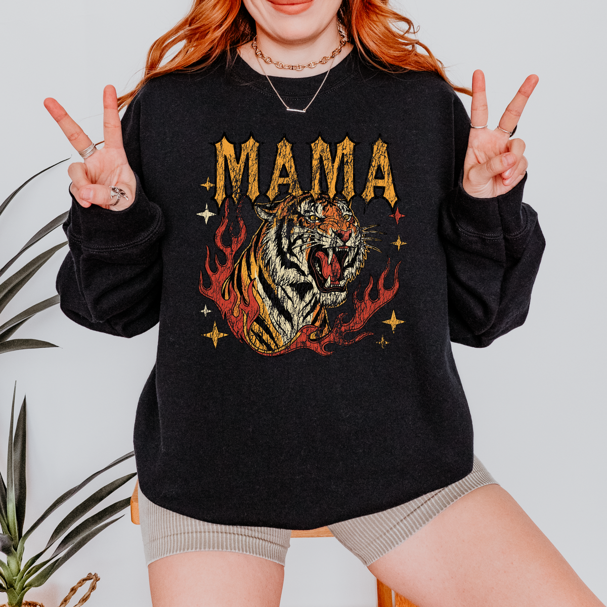 Mama Tiger Graphic Sweatshirt – Black