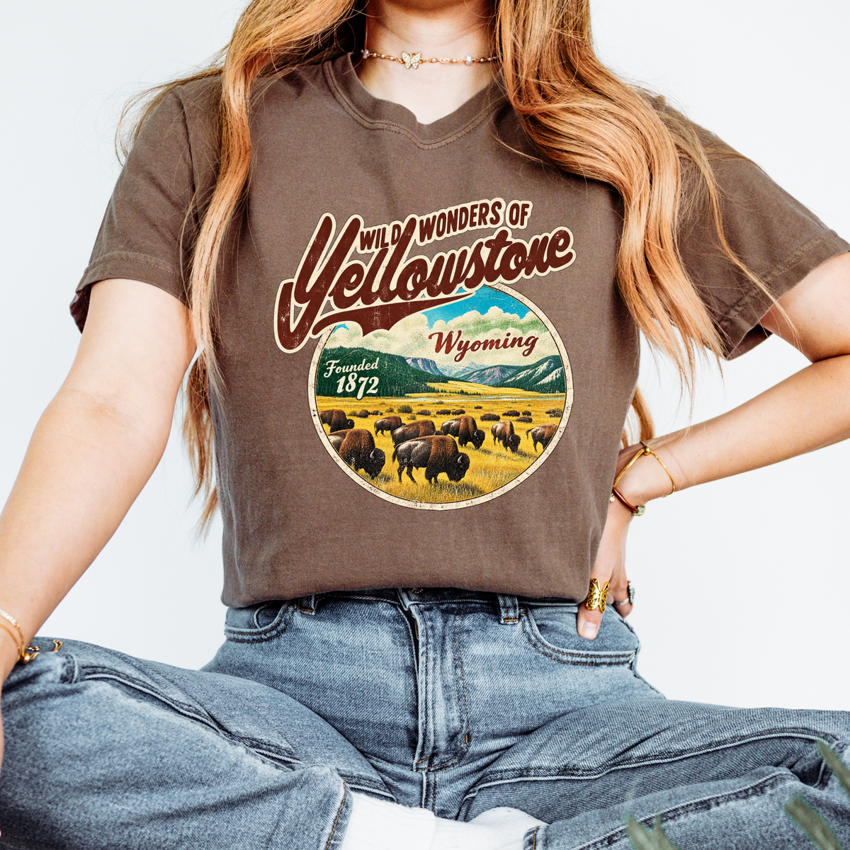 Yellowstone National Park Graphic Tee - Espresso