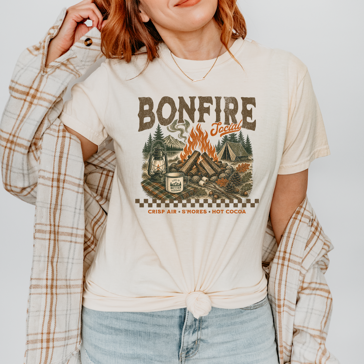 Bonfire Social Graphic Tee - Ivory