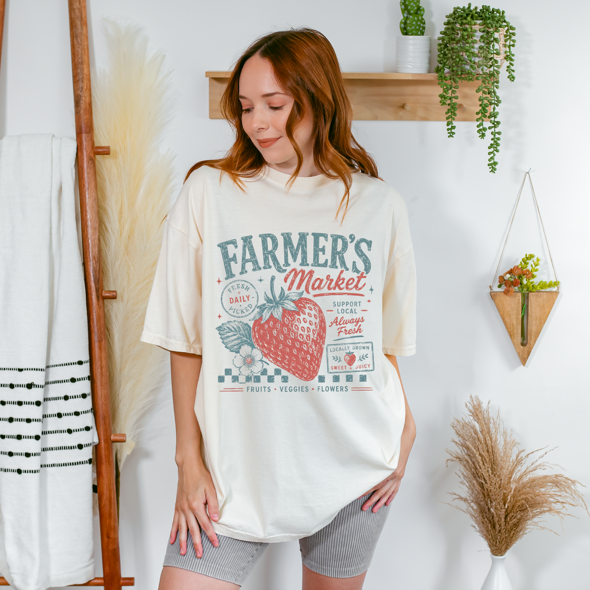 Farmers Market Graphic Tee - Ivory