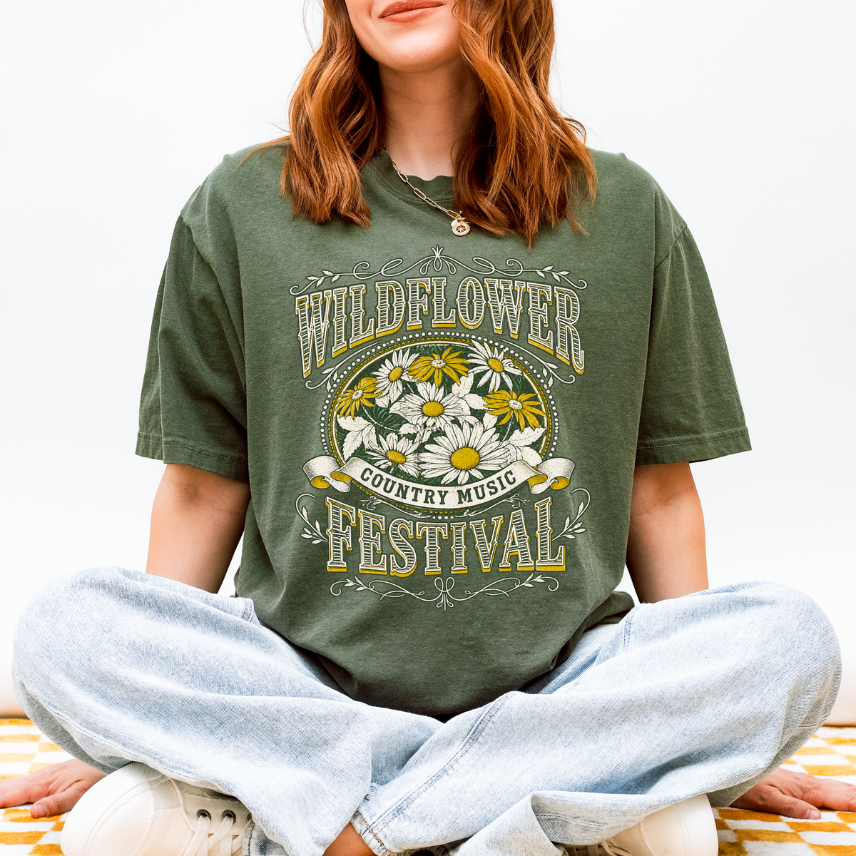 Wildflower Festival Graphic Tee - Moss