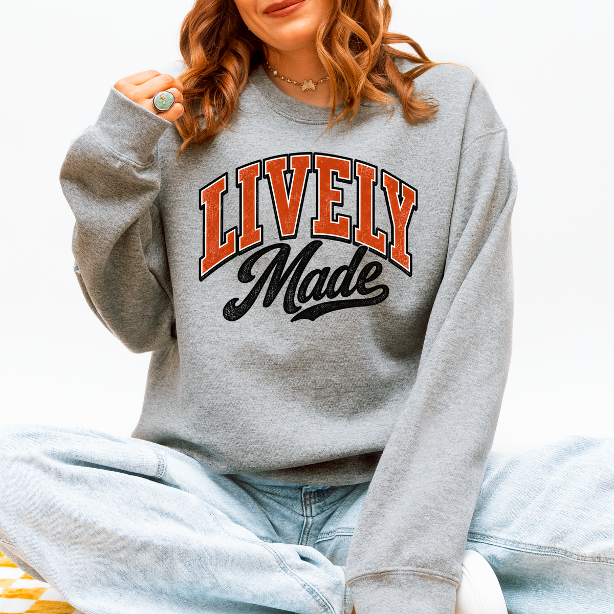 Lively Made Varsity Graphic Sweatshirt - Sport Grey