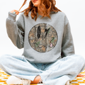 Camo Smiley Face Graphic Sweatshirt - Sport Grey